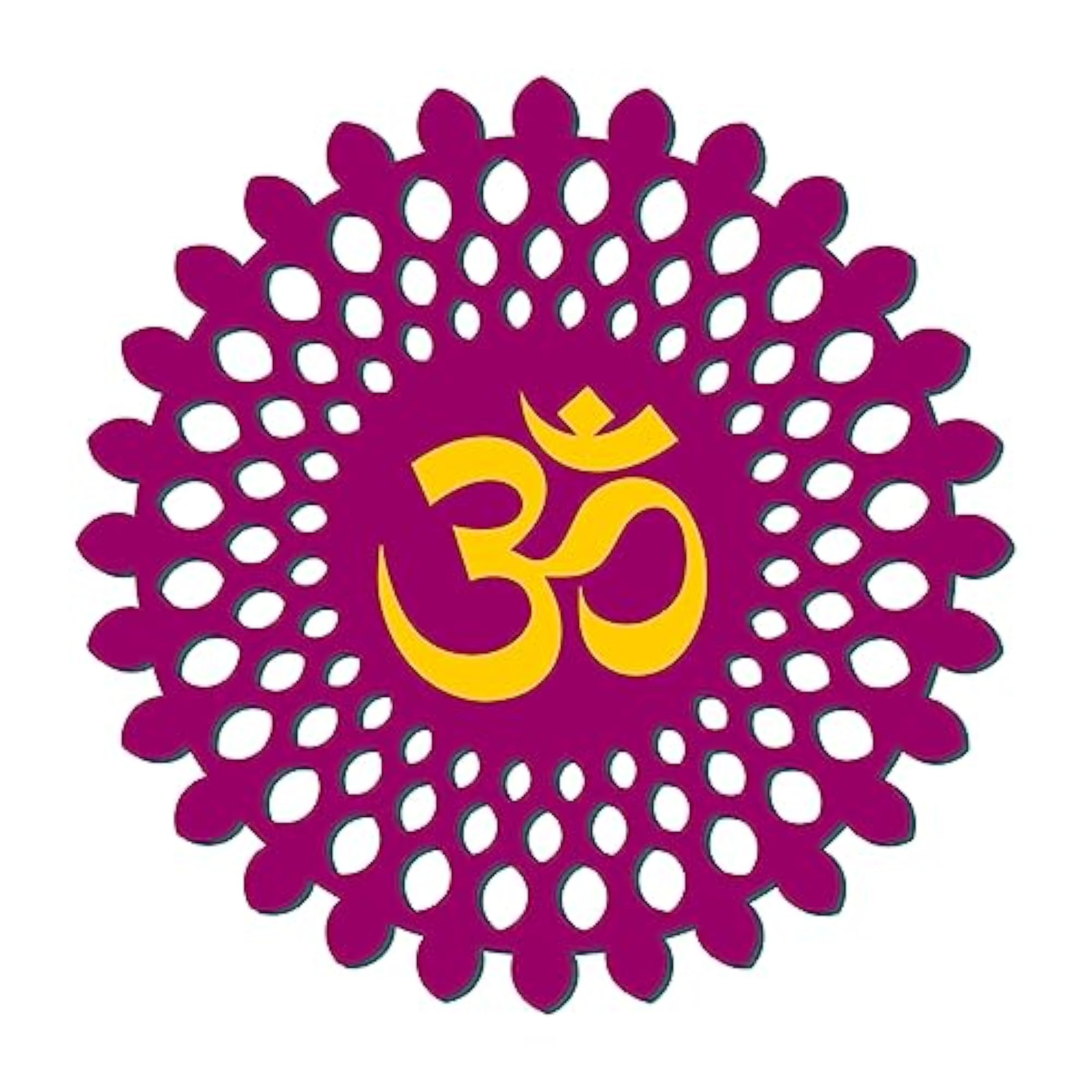 Wooden Om Wall Decor in Magenta, 14 Inches